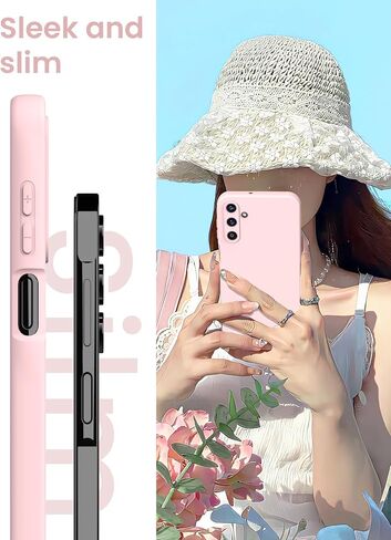 for Samsung Galaxy A15 5G Case with 2X Screen Protector, Camera Protection, Soft Anti-Scratch Microfiber Lining, Ultra Slim Liquid Silicone Protective Phone Case,Galaxy A15,Light Pink in Saudi Arabia