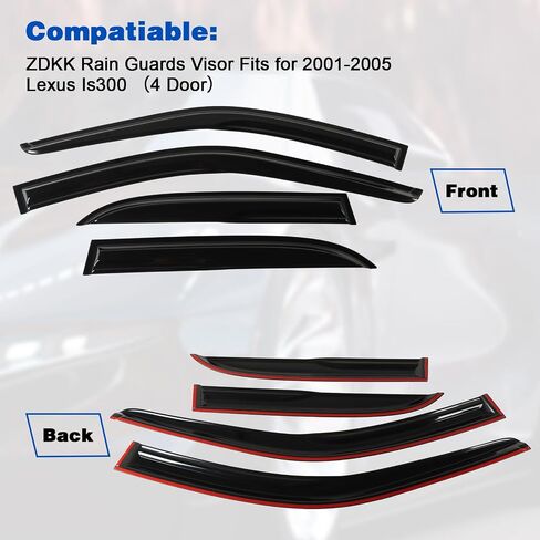 4PCS Window Visors Deflectors Vent Guards Sun Wind Rain Shield for 2014-2018 Corolla Car Window Visors in Saudi Arabia