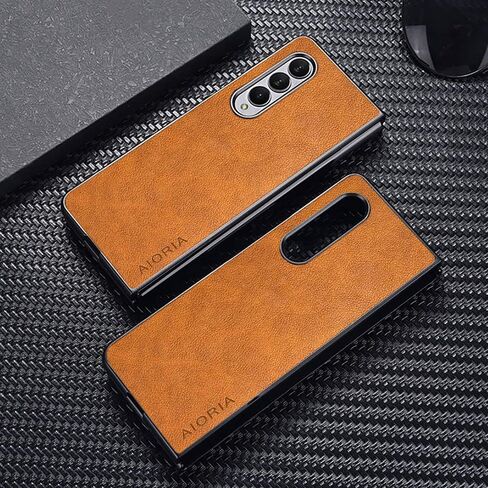 AIORIA for Samsung Galaxy Z Fold 4 Case Leather Phone Cover Retro Design Full Protective Case for Samsung Galaxy Z Fold 4 Z Fold4 5G (Orange) in Saudi Arabia