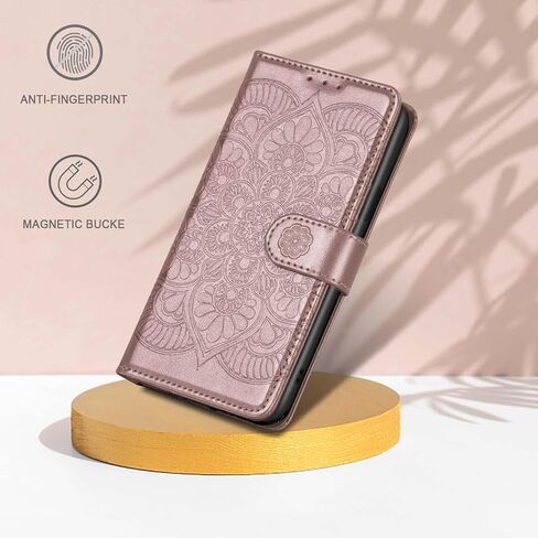 Galaxy S22+ Plus Wallet Case,[RFID Blocking] 3 Card Holder Stand with Credit Card Slot PU Leather Magnetic Protective Flip Cover for Galaxy S22 Plus(Rose Gold) in Saudi Arabia