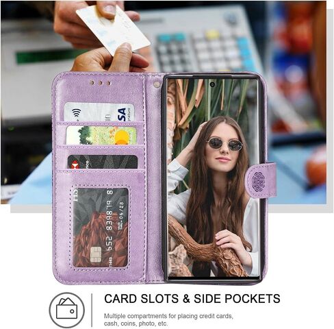 Galaxy S22+ Plus Wallet Case,[RFID Blocking] 3 Card Holder Stand with Credit Card Slot PU Leather Magnetic Protective Flip Cover for Galaxy S22 Plus(Rose Gold) in Saudi Arabia