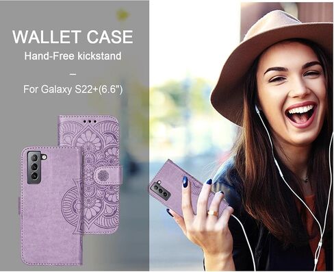 Galaxy S22+ Plus Wallet Case,[RFID Blocking] 3 Card Holder Stand with Credit Card Slot PU Leather Magnetic Protective Flip Cover for Galaxy S22 Plus(Rose Gold) in Saudi Arabia