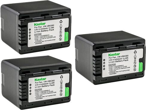 Kastar 3-Pack Battery VW-VBK360 Replacement for Panasonic HDC-TM35, HDC-TM40, HDC-TM40GK, HDC-TM40K, HDC-TM40P, HDC-TM40PC, HDC-TM41, HDC-TM41H, HDC-TM41P, HDC-TM41PC, HDC-TM45, HDC-TM55 Camera in Saudi Arabia