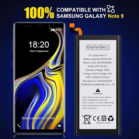 Replacement Battery for Galaxy Note 9, Lithium Polymer Replacement Battery for Samsung Galaxy N9600 N960F BN965ABC EB-BN965ABU with Repair Tool Kits in Saudi Arabia