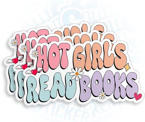 (3Pcs) Hot Girls Read Books Sticker Kindle Stickers Book Vintage Retro Groovy Feminist 3" Vinyl Die-Cut Stickers for Book Hard Hat Water Bottle Laptop Helmet Aesthetic Decoration Stuff Gifts 3 Inches in Kuwait