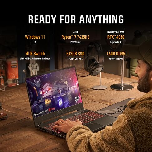 ASUS TUF Dash F15 Gaming Laptop (15.6" 144Hz, Geforce RTX 3070 8GB (Beat RTX 4060), 64GB DDR5 RAM, 2TB PCle SSD, Intel 12th Gen i7-12650H), Thunderbolt 4, Backlit KB, IST Hub, Win 11 Home, Black in Saudi Arabia