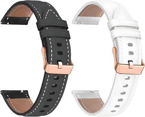 سوار ساعة جلدي سريع التحرير 18 ملم لـ Garmin Vivoactive 4s Forerunner 255s 265s Venu 3s Sq 2، قضيب زنبركي ممتد in Saudi Arabia