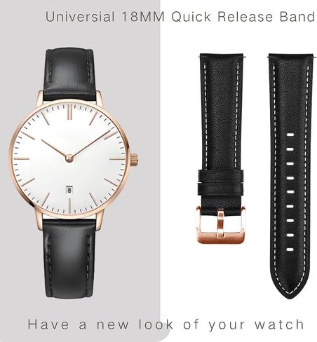 سوار ساعة جلدي سريع التحرير 18 ملم لـ Garmin Vivoactive 4s Forerunner 255s 265s Venu 3s Sq 2، قضيب زنبركي ممتد in Saudi Arabia