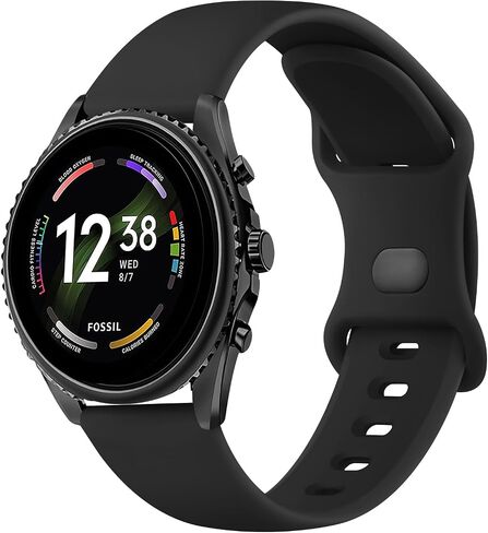 Vancle 22mm Bands for Fossil Men's Gen 6/ Fossil 5E 44mm / Fossil Gen 5 LTE/Carlyle/Garrett/Women's Julianna Smart Watch, Replacement 22mm Band Quick Released Sport Silicone Watch Strap in Saudi Arabia