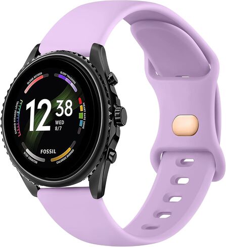 Vancle 22mm Bands for Fossil Men's Gen 6/ Fossil 5E 44mm / Fossil Gen 5 LTE/Carlyle/Garrett/Women's Julianna Smart Watch, Replacement 22mm Band Quick Released Sport Silicone Watch Strap in Saudi Arabia