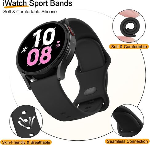 Vancle 22mm Bands for Fossil Men's Gen 6/ Fossil 5E 44mm / Fossil Gen 5 LTE/Carlyle/Garrett/Women's Julianna Smart Watch, Replacement 22mm Band Quick Released Sport Silicone Watch Strap in Saudi Arabia