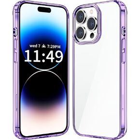 JJGoo Compatible with iPhone 14 Pro Case Clear, Non-Yellowing Shockproof Phone Case for 14 Pro, Slim Anti-Scratch Hard PC Back Protective Cover Bumper 2022