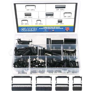 Glarks 70Pcs 2.54mm Pitch Dual Rows IDC Sockets 10 16 20 26 Pin Female Header Rectangular Connector Adapter for Flat Ribbon Cable
