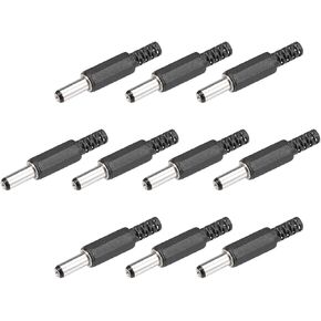 uxcell 5.5 x 2.1mm DC Male Connector Power Supply Ends Solder Adapter DIY DC Barrel Connectors Replacement 10pcs