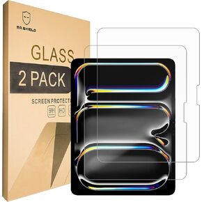 Mr.Shield Screen Protector compatible with iPad Pro 13 Inch (2024) [Tempered Glass] [2-PACK] [Japan Glass with 9H Hardness]