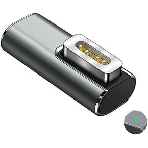 محول شحن USB-C إلى شفة مغناطيسية، محول أنثى من النوع C إلى ذكر مغناطيسي 1 100 وات PD طرف موصل شاحن الطاقة، لـ A1278 A1344 Mac Book Pro 13 بوصة (2009 2010 2011، بحلول منتصف 2012)