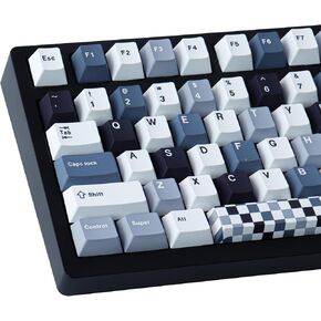 Hyekit PBT Keycaps 134 Keys Mosaic Keycaps Cherry Profile Dye-Sublimation Custom Keycaps with 6.25U 7U Spacebar for Cherry Gateron MX Switches Mechanical Keyboard