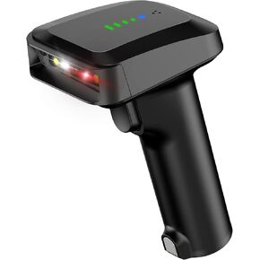 Alacrity Wireless Bluetooth Barcode Scanner 1D Laser Cordless Barcode Scanner، وضع واحد إلى واحد متعدد الاستخدامات أو وضع أكثر إلى واحد، ماسح ضوئي للرمز الشريطي مع مؤشر مستوى البطارية in Kuwait