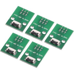 MECCANIXITY FPC FFC PCB Converter Board 6P 0.5mm on Socket Side, Back 1.0mm, to DIP 2.54mm for LCD 3D Printer Camera DVD TV Laptop Pack of 5