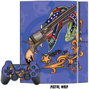 Mightyskins Protective Skin Decal Cover Sticker Compatible with Playstation 3 Console + Two PS3 Controllers - Pistol Whip