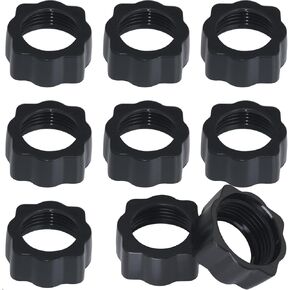 9PCS Torx Shaped Connector Fixing Adapter Heads 17mm Diameter Car Mount Button Nut Fixing Rings Universal Screw Caps for Cameras DVRs Camcorders Wireless Chargers Black