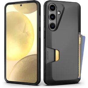 حافظة محفظة Smartish Galaxy S24 Plus - Wallet Slayer Vol. 1 [رفيع + واقي] حامل بطاقة الائتمان - غطاء فتحة بطاقة مخفية تم اختباره عند السقوط متوافق مع هاتف Samsung Galaxy S24+ - Black Tie Affair in Kuwait