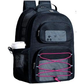 Upgraded Mesh Backpack for School Heavy Duty, See Through Backpack for Beach Kids