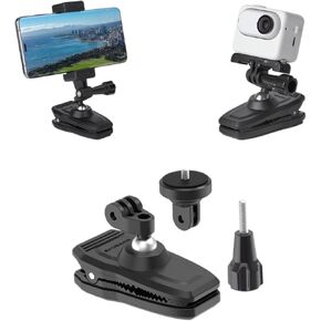 حامل مغناطيسي برأس كروي 360 درجة، حامل بمشبك على الظهر متوافق مع GoPro Hero 11 10 9 8 7 6 5، مشبك حزام الكتف لـ Insta360 X2 X3 RS GO2، لـ DJI Action 2 3 ومعظم كاميرات الحركة in Kuwait