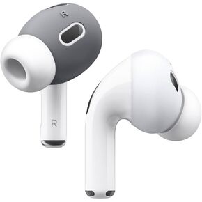 elago [Fit in The Case] AirPods Pro 2 Ear Tips Cover Designed for Apple AirPods Pro 2 (2 Pairs of 2 Colors) [US Patent Registered] (Dark Grey & White)(Must Watch Installation Video)