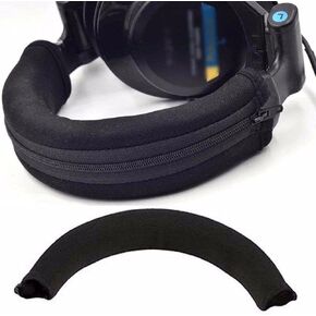Black Headphone Protector Zipper Headband Headphones, Earbuds and Accessories for Audio Technica ATH MSR7 M20 M30 M40 M40X M50X SX1 Headphone Accessories Replace The Headset Wearing