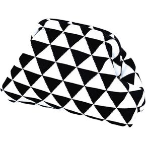 DIHKLCIO Summer Woven Crochet Purses for Women Beach Clutch Handbags Dumpling Clutch Ruched Cloud Purse Casual Colorblock Bag