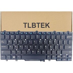 TLBTEK Backlight Keyboard Replacement Compatible with Dell Latitude 3340 3350 5490 5480 E3340 E5450 E7450 E7470 E5470 13 7000 2-in-1 7350 Series Laptop