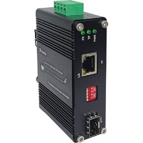 Industrial 10G Ethernet Media Converter,Fiber Optic Media Converter Optical Transceiver with 100/1G/2.5G/5G/10GBASE-T RJ45 to 10GBASE-X SFP+ Port,10 Gigabit SFP+ Converter,12~48VDC Input