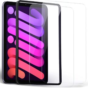 Screen Protector for iPad Mini 6th Generation (8.3 in, 2021), 2 Packs Tempered-Glass Ultra Clear Scratch Resistant Screen Protector with Alignment Frame