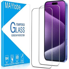 MAYtobe [2-Pack Designed for iPhone 16 Plus Screen Protector Tempered Glass, 9H Hardness, Anti Scratch, Easy to Install