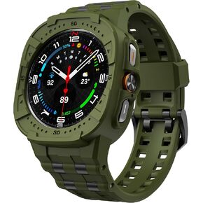 T-ENGINE Watch Band Compatible with Samsung Galaxy Watch 7 Ultra 47mm Band with Case,Rugged Galaxy Watch Ultra Band with Protective Case (Army Green)