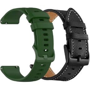 Yeejok متوافق مع Amazfit GTR 4 Bands، GTR 3/ 3 Pro Bands، سيليكون وأساور جلدية 22 مم لـ GTR 4 Pro Limited Edition، GTR 4 47 مم، GTR 2، GTR 2e Bands للنساء والرجال، استبدال أشرطة الساعة الذكية الرياضية