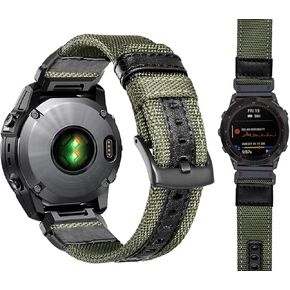 Olytop for Fenix 6 Pro/Fenix 6/Fenix 7/Fenix 5 Watch Bands, 22mm Quick Easy Fit Military Nylon Strap for Epix Gen 2/Instinct/Fenix 5 Plus/Forerunner 935/Forerunner 945/Approach S60/Quatix 5