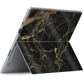 MightySkins Glossy Glitter Skin Compatible with Microsoft Surface Pro 8 - Black Gold Marble | Protective, Durable High-Gloss Glitter Finish | Easy to Apply and Change Styles | Made in The USA