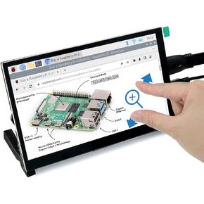 شاشة FREENOVE 7 بوصة تعمل باللمس HDMI مع مكبر صوت لجهاز Raspberry Pi 5 4 Jetson Nano PC (بدون غطاء)، شاشة IPS 1024x600 بكسل، شاشة سعوية تعمل باللمس بخمس نقاط