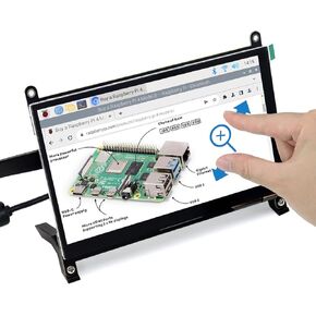 FREENOVE 7 Inch HDMI Touchscreen Monitor with Speaker for Raspberry Pi 5 4 Jetson Nano PC (No Shell), 1024x600 Pixel IPS Display, 5-Point Touch Capacitive Screen