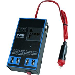 1500W Car , 12V 24V DC to 110V 220V AC Vehicle Plug Adapter Converter with USB Quick Charging Ports AC Outlets, Ports Car for Trucks Home Outlets
