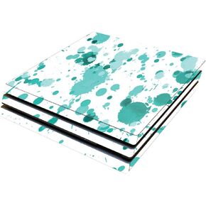 MightySkins Skin Compatible with Sony PS4 Pro Console - Teal Splatter | Protective, Durable, and Unique Vinyl Decal wrap Cover | Easy to Apply, Remove, and Change Styles | Made in The USA