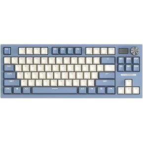 Tri-Mode Bluetooth Wireless hot swappable Mechanical Keyboard with Display and rotatable Control Buttons. 84 Series Keyboard, Full Key plushless, Customized by Macro Lighting Effects.(Blue) in Saudi Arabia
