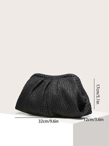OYOANGLE Women's Faux PU Leather Ruched Clutch Handbags Slouchy Clutch Purse Wedding Party Prom Bags in Saudi Arabia