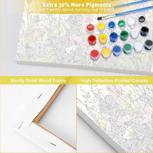 MAXBYE Colorful Cat Paint by Numbers Kit for Adults Beginners, Cat Head Painting Acrylic Adult Paint by Number Kit with Frame, DIY Arts and Crafts Kits for Home Wall Art Decor 8x12inch in Saudi Arabia