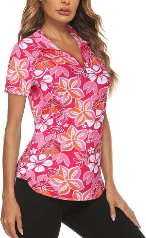 Koscacy Women's Long Sleeve Golf Tennis Polo Shirts UPF50+ Half Zip Dry Fit Workout Tops Athletic Shirt in Saudi Arabia