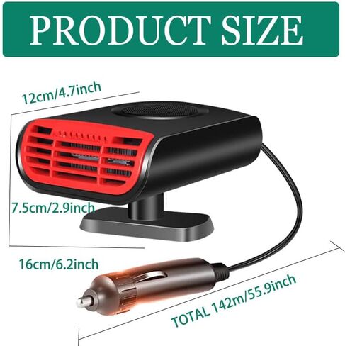 Car Heater, 12V Heater 150W Fast Heater Fan 2 In 1 Heating & Cooling Windshield De-Icers, Automobile Windscreen Fan with Plug in Cigarette Lighter in Saudi Arabia
