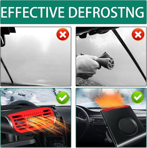 Car Heater, 12V Heater 150W Fast Heater Fan 2 In 1 Heating & Cooling Windshield De-Icers, Automobile Windscreen Fan with Plug in Cigarette Lighter in Saudi Arabia