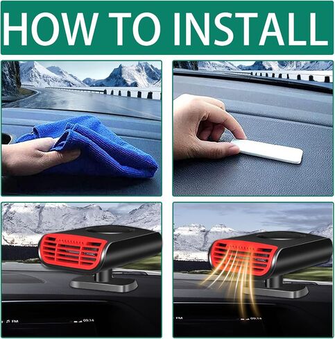 Car Heater, 12V Heater 150W Fast Heater Fan 2 In 1 Heating & Cooling Windshield De-Icers, Automobile Windscreen Fan with Plug in Cigarette Lighter in Saudi Arabia